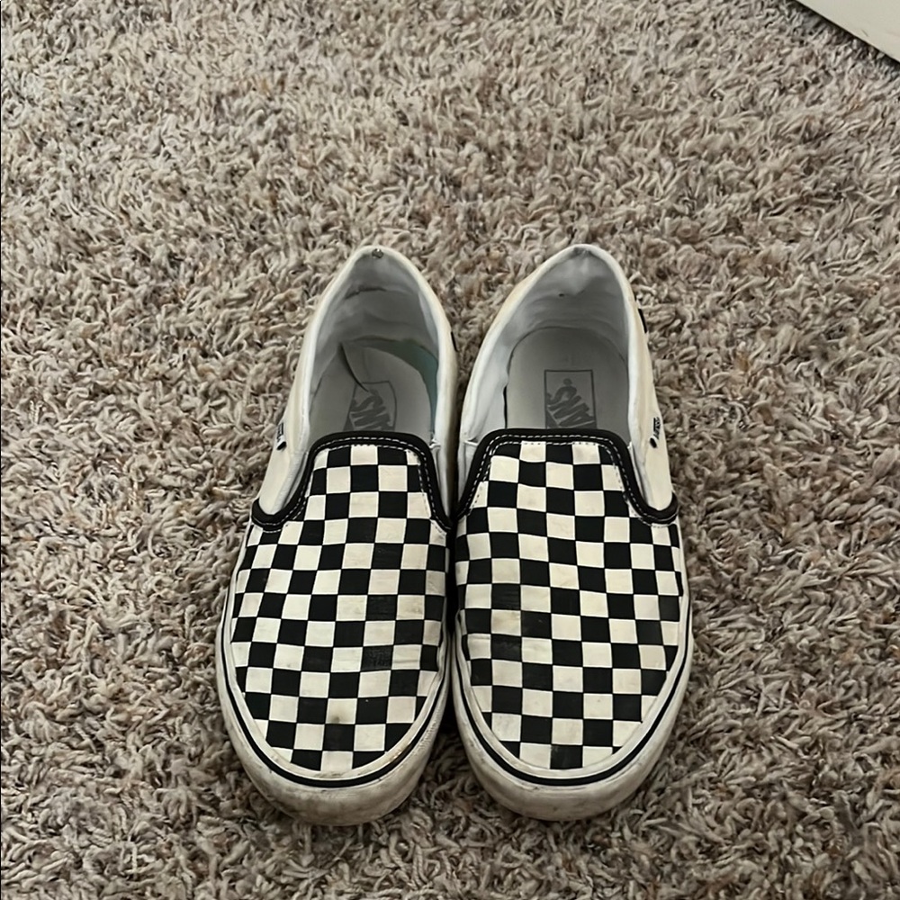 Vans Black and White Checkered Slip-On Shoes